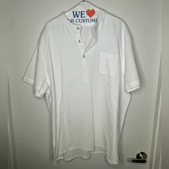 Men’s XL White Causal Shirt quarter button up shirt - Picture 1 of 4